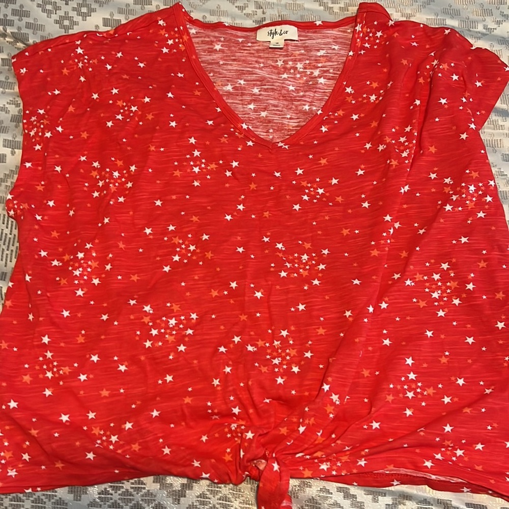 Women’s Red and White Star Shirt
